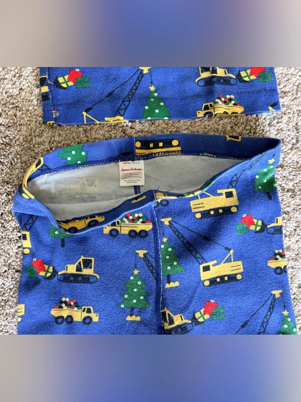 Blue Construction Truck Kids Pajama Set